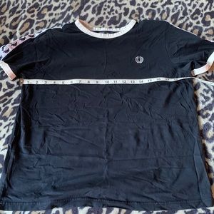 Fred Perry taped ringer T-shirt Navy UK14 VGUC